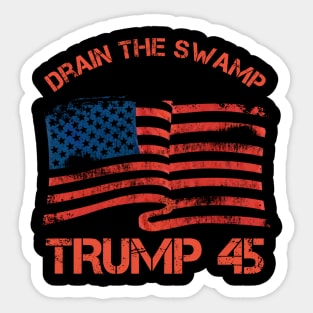 drain the swamp trump 45 Sticker